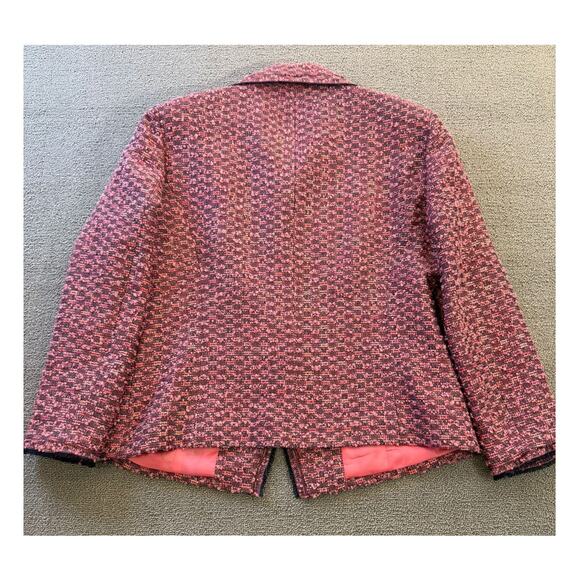 Emanuel Ungaro Size 14 Womens Pink Tweed Blazer Jacket - Picture 2 of 16